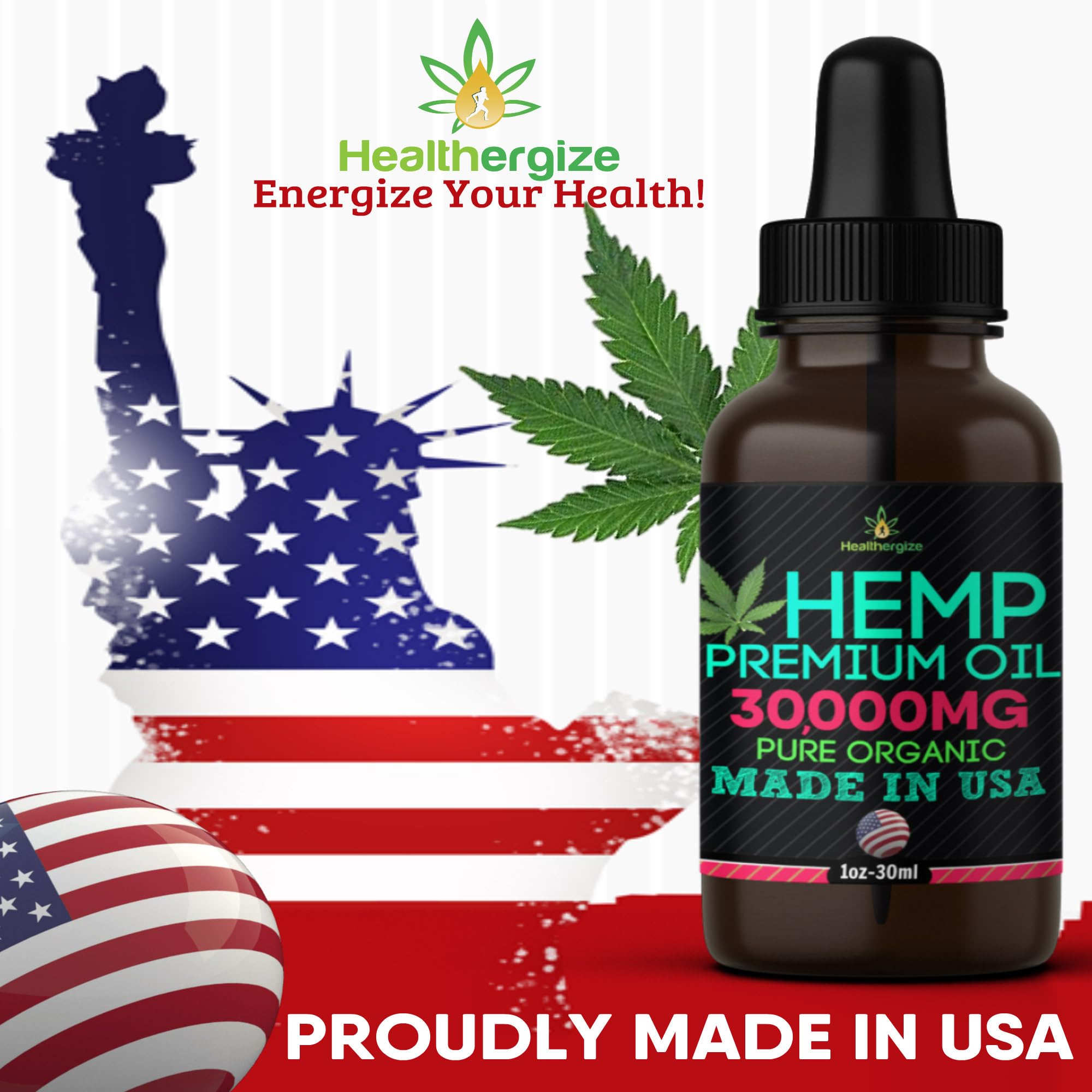 Healthergize Organic Hemp Seed Oil 5 pack display