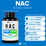Healthfare Acetyl-L-Carnitine 1000mg capsule bottle side view