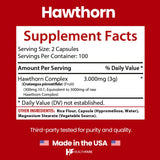 Healthfare Hawthorn Extract 3000mg vegan capsules bottle with label