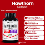 Healthfare Hawthorn Extract 3000mg vegan capsules side view