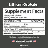 Healthfare Lithium Orotate tablets close-up