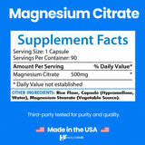 Healthfare Magnesium Citrate Capsules 500mg bottle with label