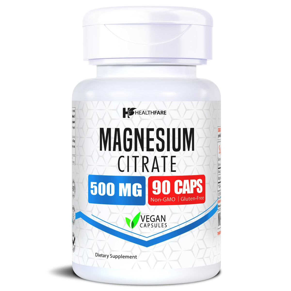 Healthfare Magnesium Citrate Capsules 500mg front view