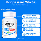 Healthfare Magnesium Citrate Capsules 500mg side view