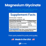 Healthfare Magnesium Glycinate 500mg capsules bottle with label