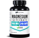 Healthfare Magnesium Glycinate 500mg capsules front view