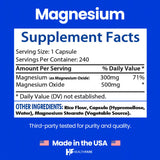Healthfare Magnesium Supplement 500mg vegan capsules bottle with label