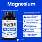Healthfare Magnesium Supplement 500mg vegan capsules side view