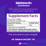 Healthfare Melatonin 5mg Fast Dissolve Tablets 300 Count back view