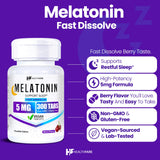 Healthfare Melatonin 5mg Fast Dissolve Tablets 300 Count side view