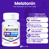 Healthfare Melatonin 60mg 90 vegetarian capsules side view