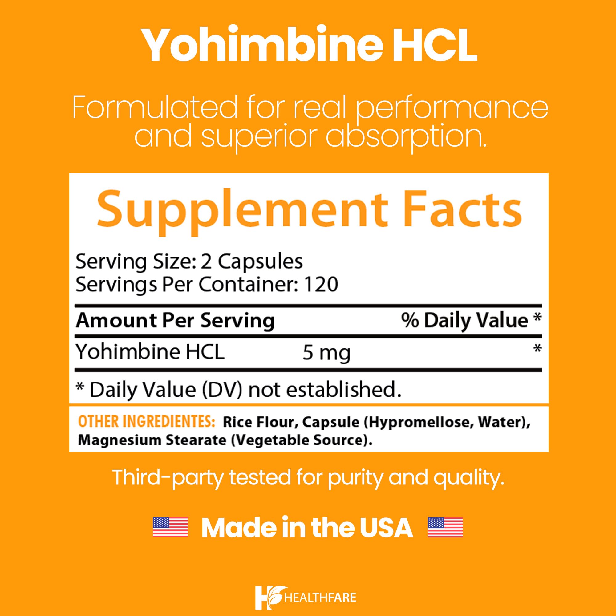 Healthfare Yohimbe 240 vegan capsules