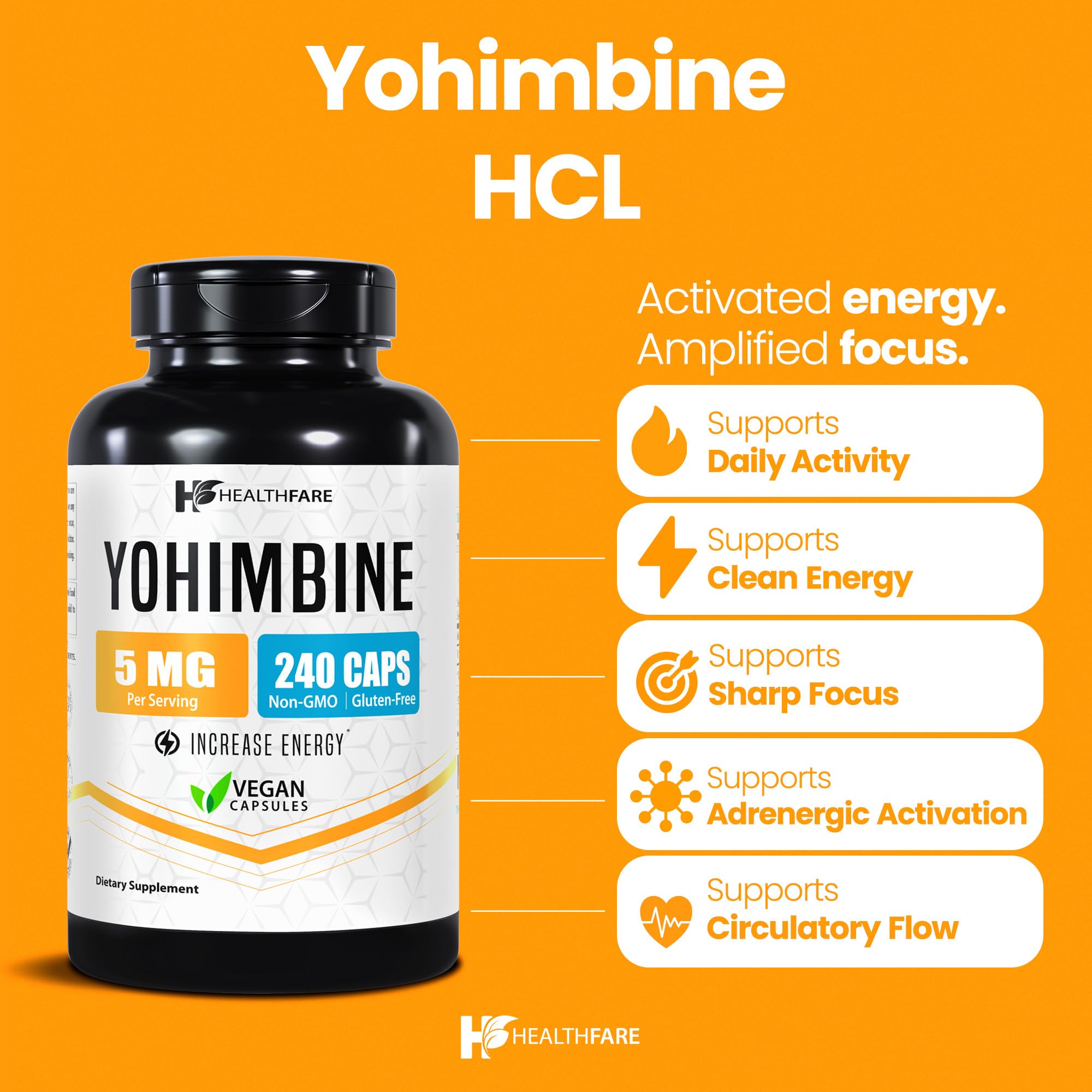 Healthfare Yohimbe capsules bottle side view