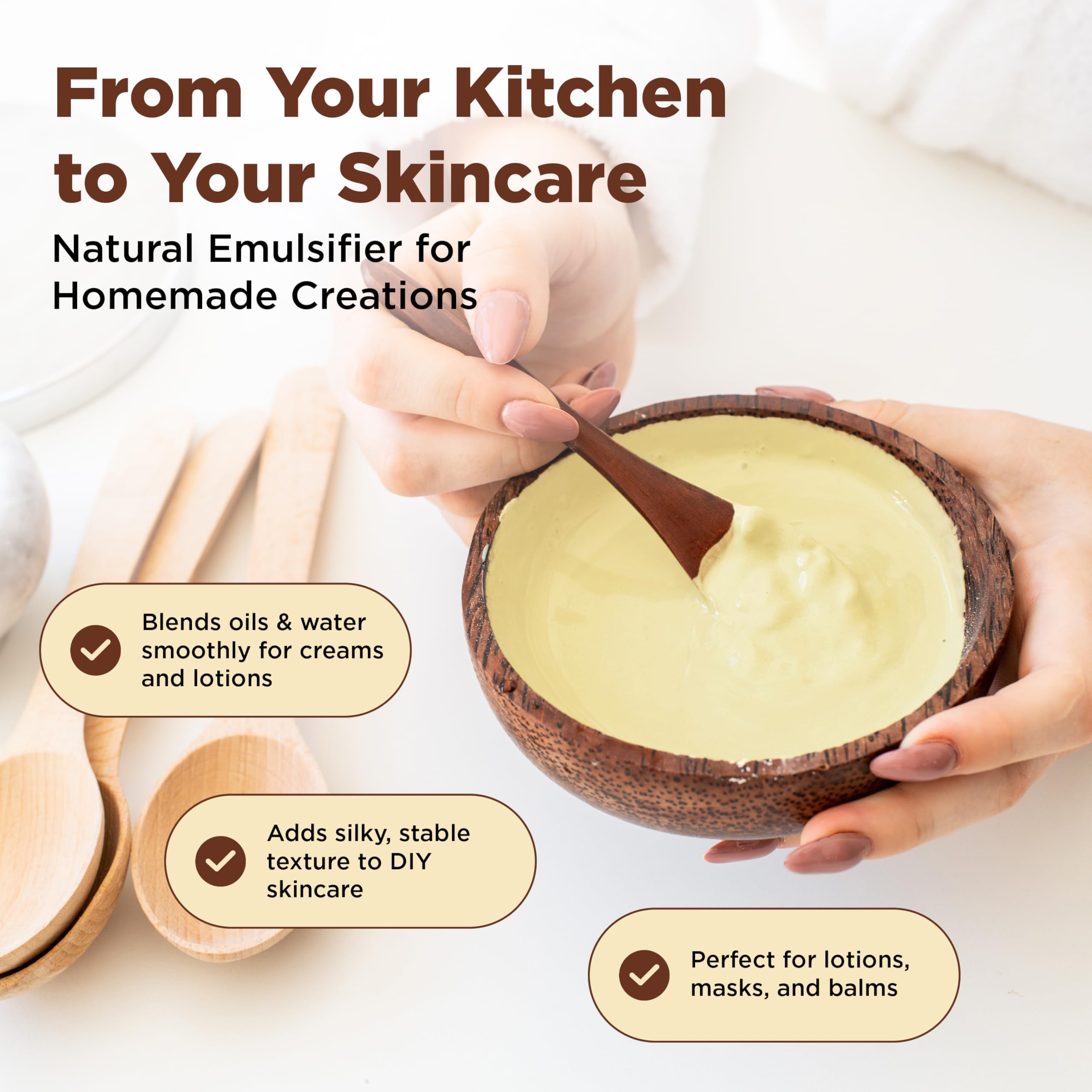 Healthier Comforts Sunflower Lecithin Powder in a smoothie