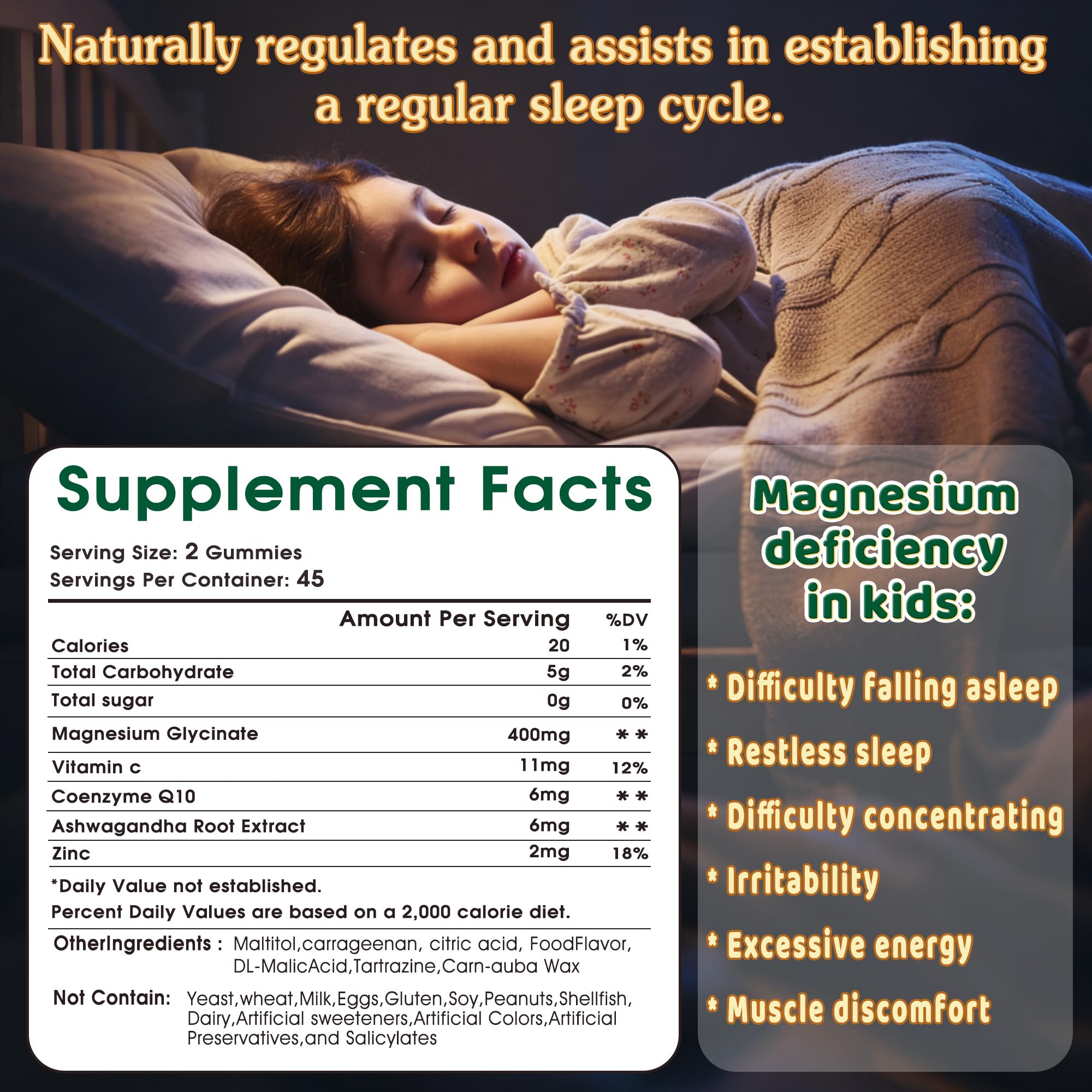 HealthNovaTech Magnesium Gummies nutritional information