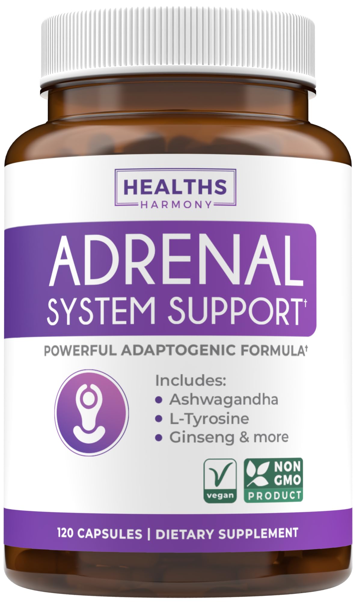 Healths Harmony Adrenal Support Supplement front view of packaging