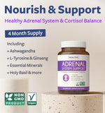 Healths Harmony Adrenal Support Supplement side view showing capsule count
