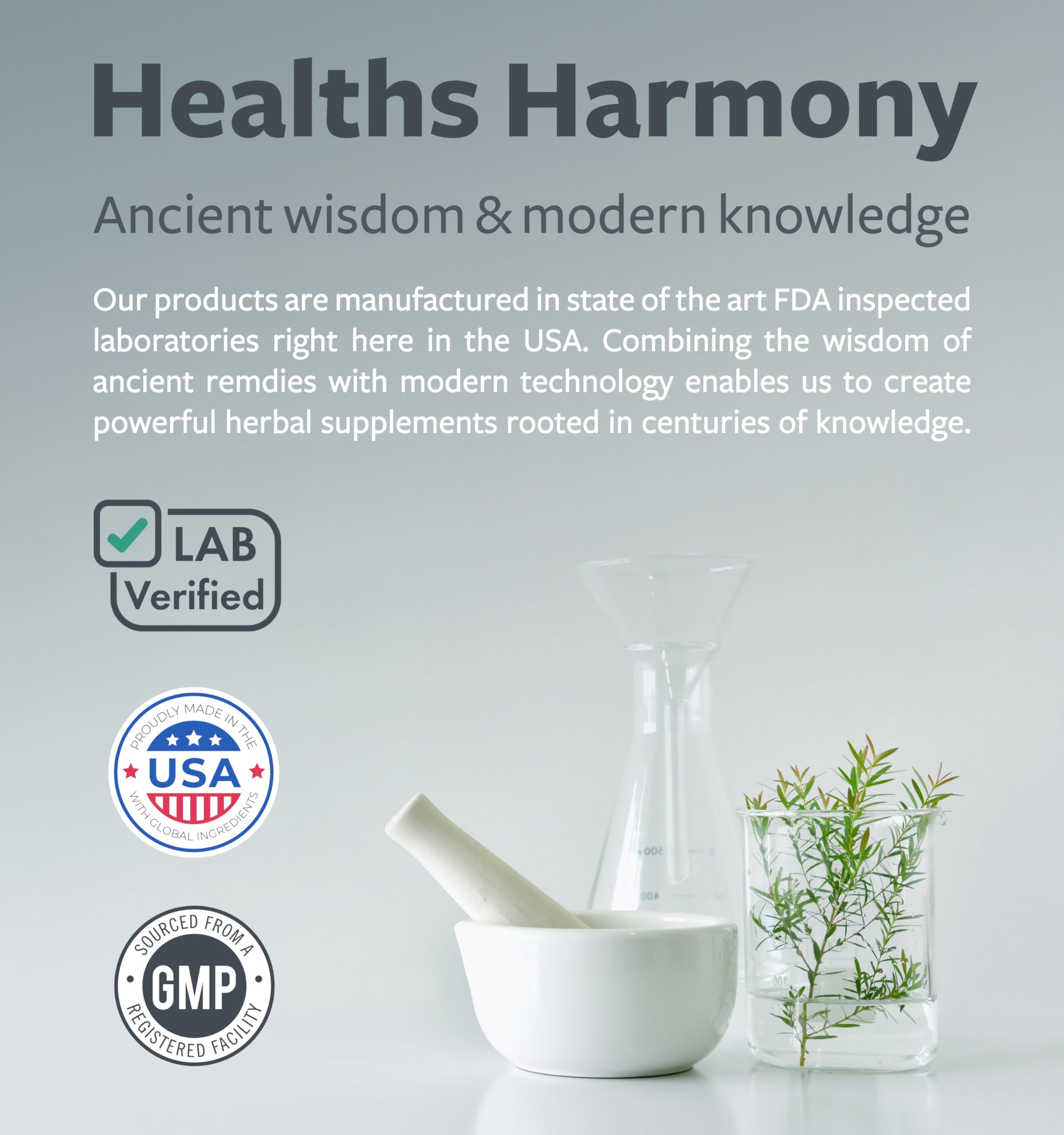 Healths Harmony Adrenal Support Supplement with a measuring spoon