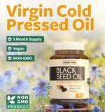 Healths Harmony Black Seed Oil Softgel Capsules 500mg back view
