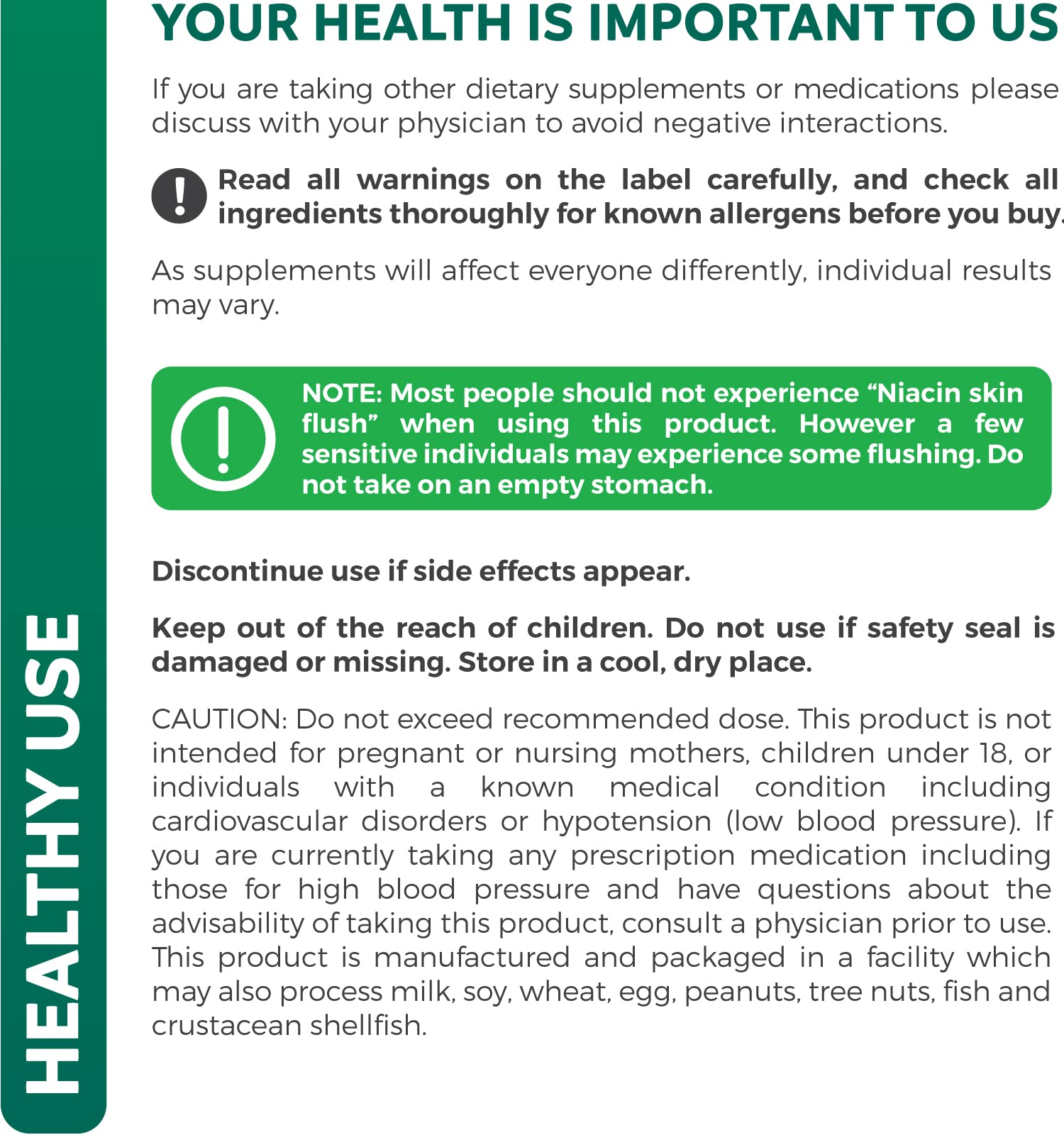 Healths Harmony Blood Pressure Support nutritional information