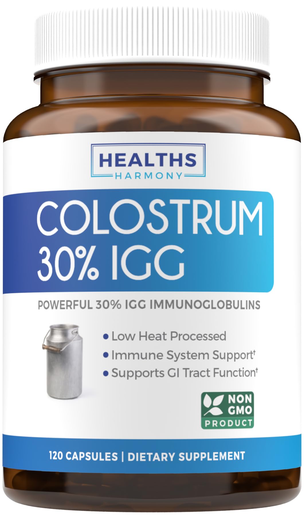 Healths Harmony Bovine Colostrum 120 Capsules front view