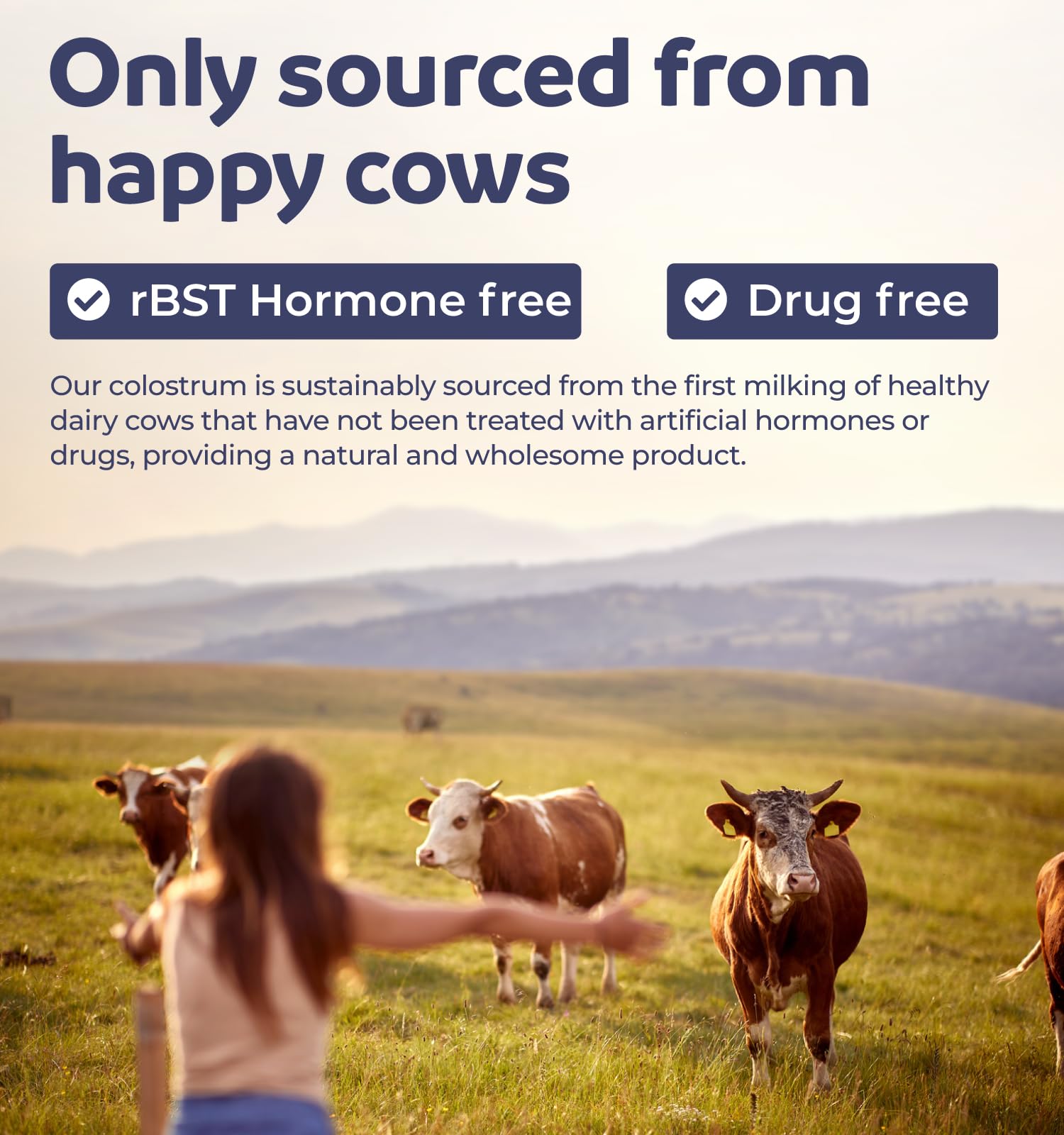Healths Harmony Bovine Colostrum bottle with label