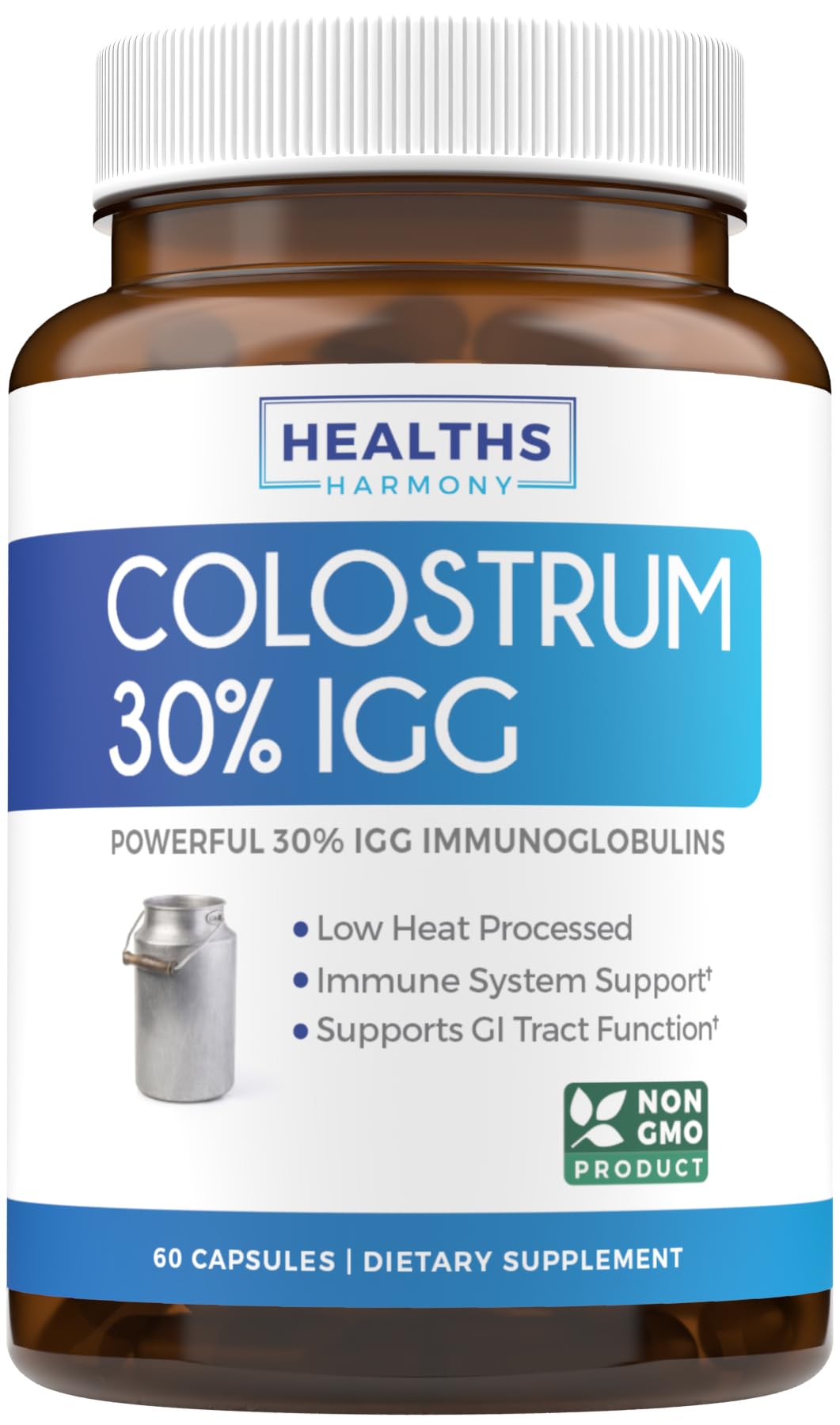 Healths Harmony Bovine Colostrum Capsules 1000mg front view