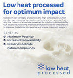 Healths Harmony Bovine Colostrum capsules in a glass