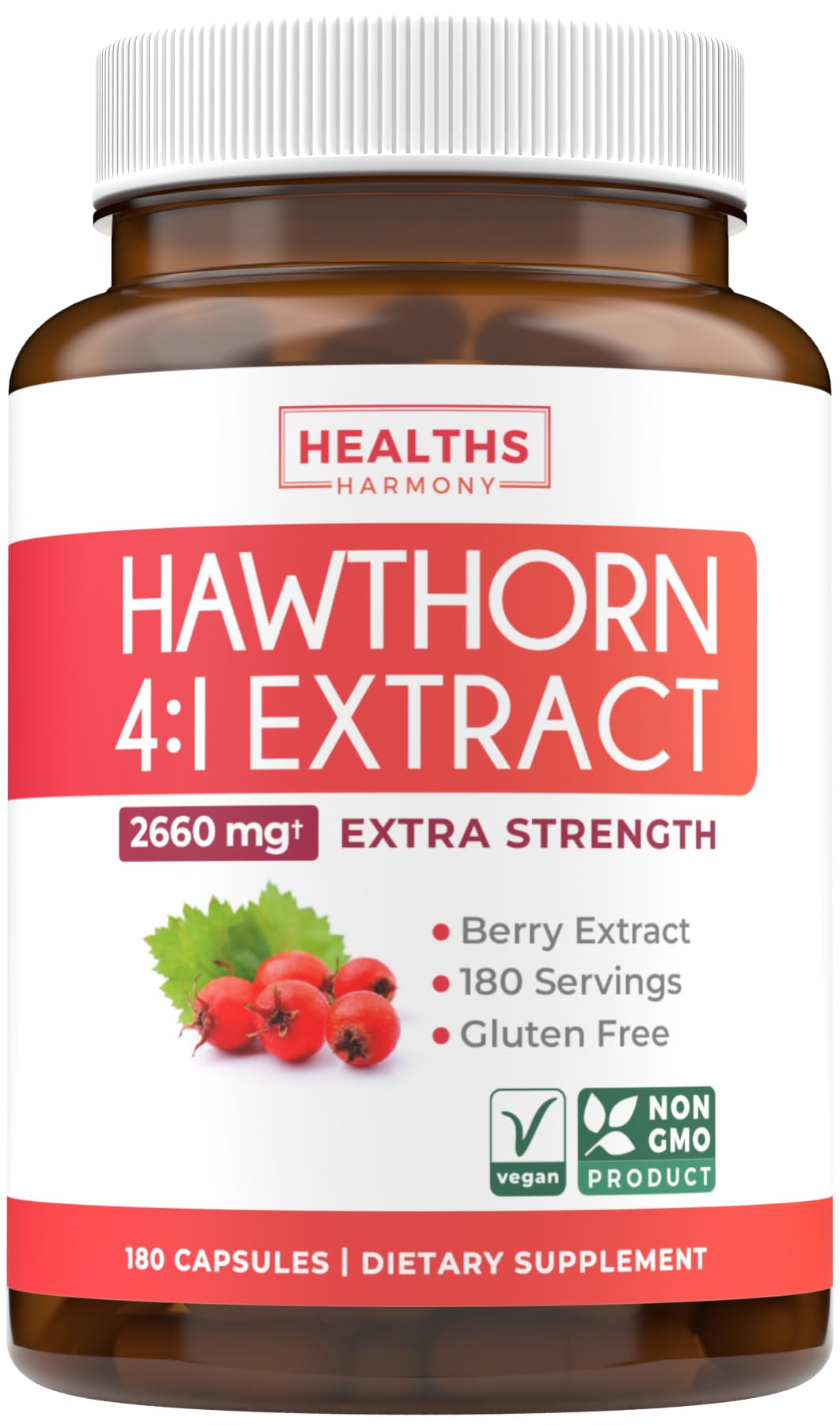 Healths Harmony Hawthorn Berry Extract Capsules front view