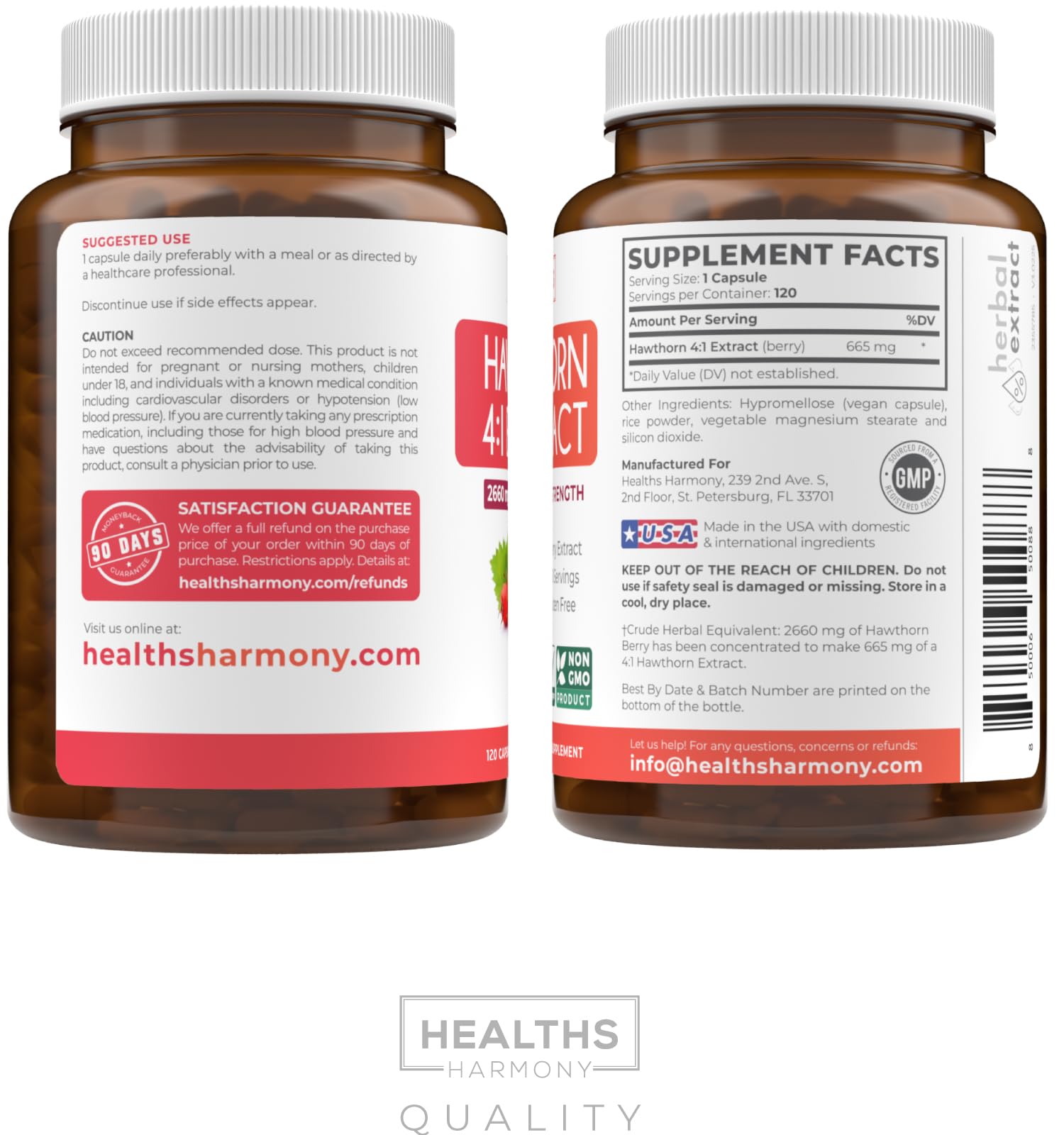 Healths Harmony Hawthorn Berry Extract Capsules packaging details