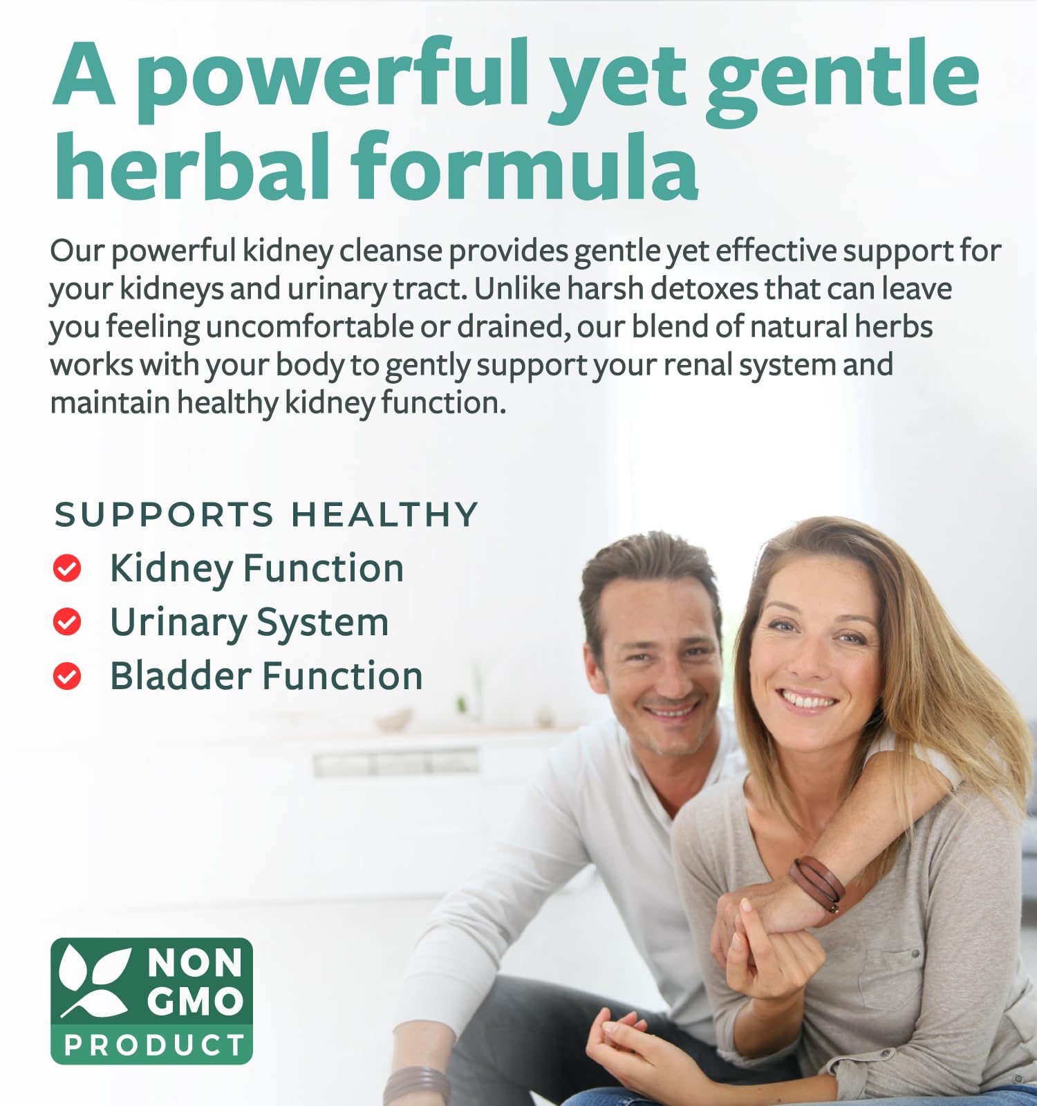 Healths Harmony Kidney Cleanse Capsules side view showing dosage
