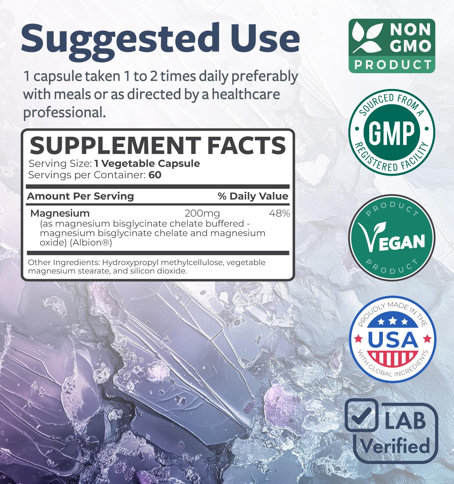 Healths Harmony Magnesium Bisglycinate Chelate 100g capsule close-up