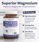 Healths Harmony Magnesium Bisglycinate Chelate 100g side view