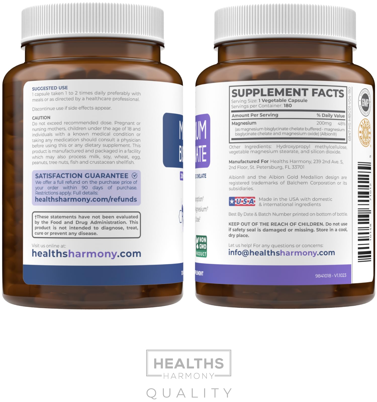 Healths Harmony Magnesium Bisglycinate Chelate lifestyle scene with supplements