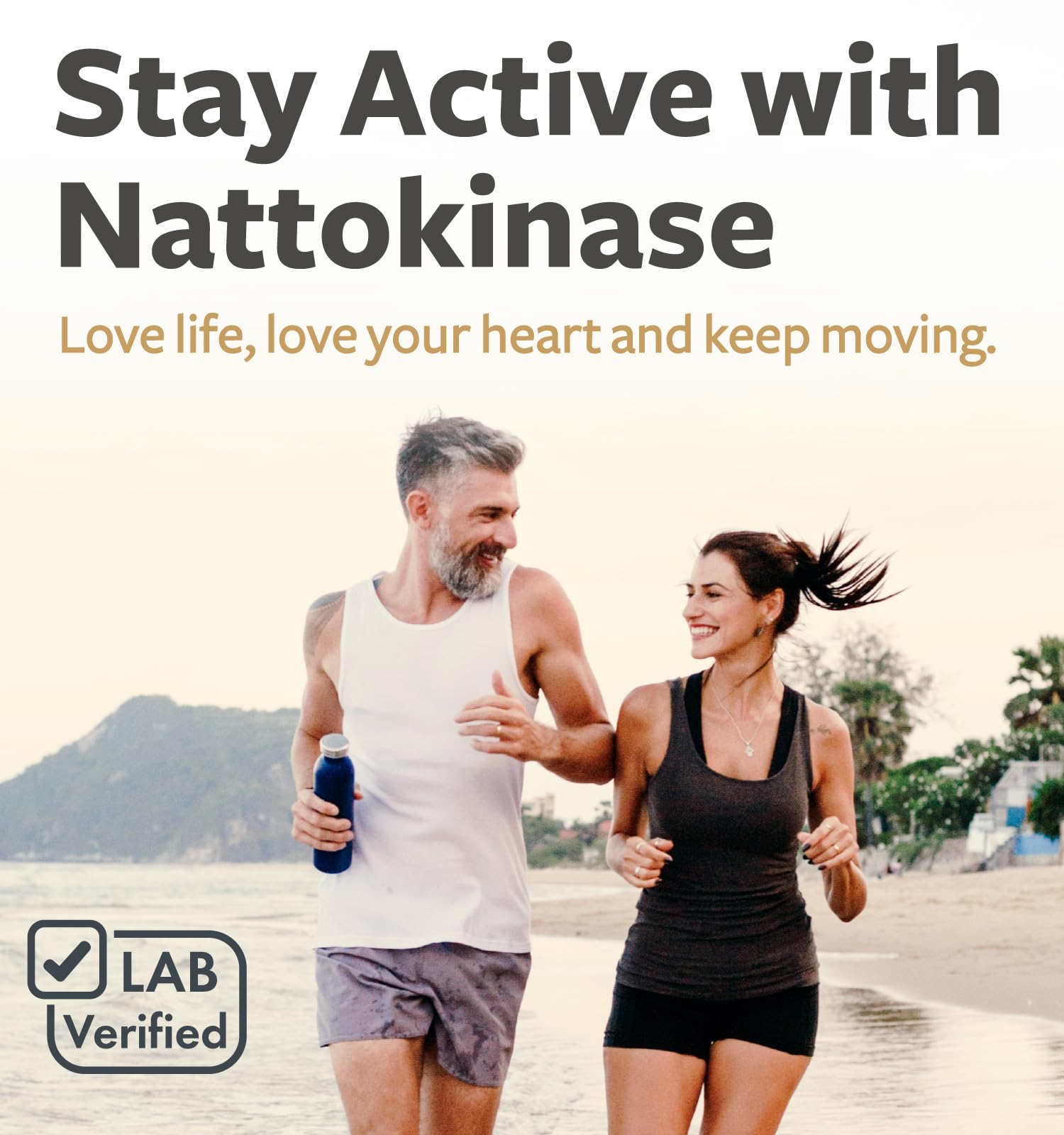 Healths Harmony Nattokinase 100mg Capsules on a wooden table
