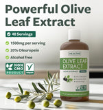 Healths Harmony Olive Leaf Extract 1500mg liquid bottle side view
