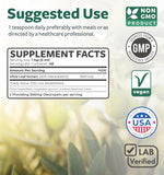 Healths Harmony Olive Leaf Extract 1500mg liquid with dosage measurement