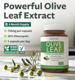 Healths Harmony Olive Leaf Extract 750mg capsules side view