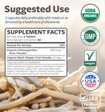 Healths Harmony Organic Ashwagandha Root Powder 1350mg packaging