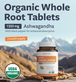 Healths Harmony Organic Ashwagandha Root Powder 1350mg side view