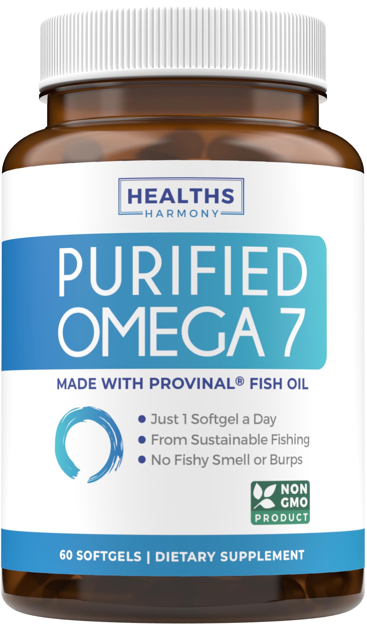 Healths Harmony Purified Omega 7 Softgels 420mg front view