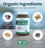 Healths Harmony Sea Moss Supplement capsules in a bowl