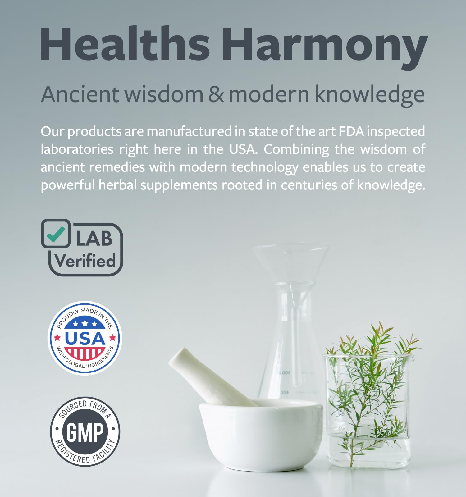 Healths Harmony Sea Moss Supplement capsules in a glass