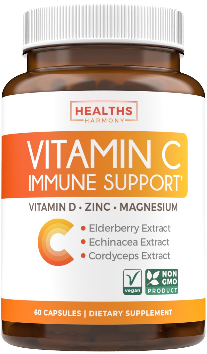 Healths Harmony Vitamin C Supplement 500mg front view