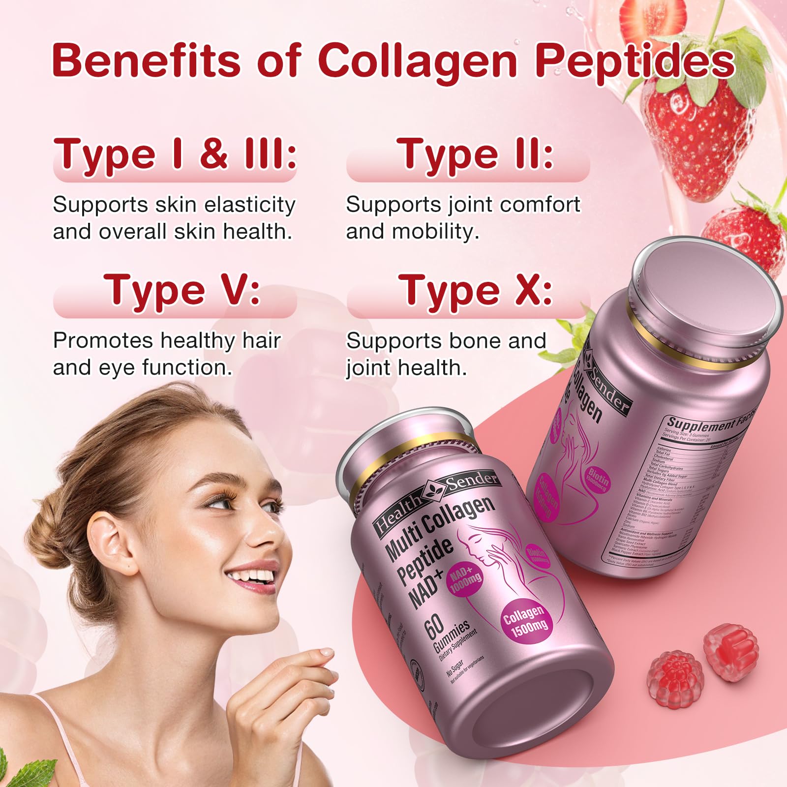 HealthSender Collagen Gummies side view