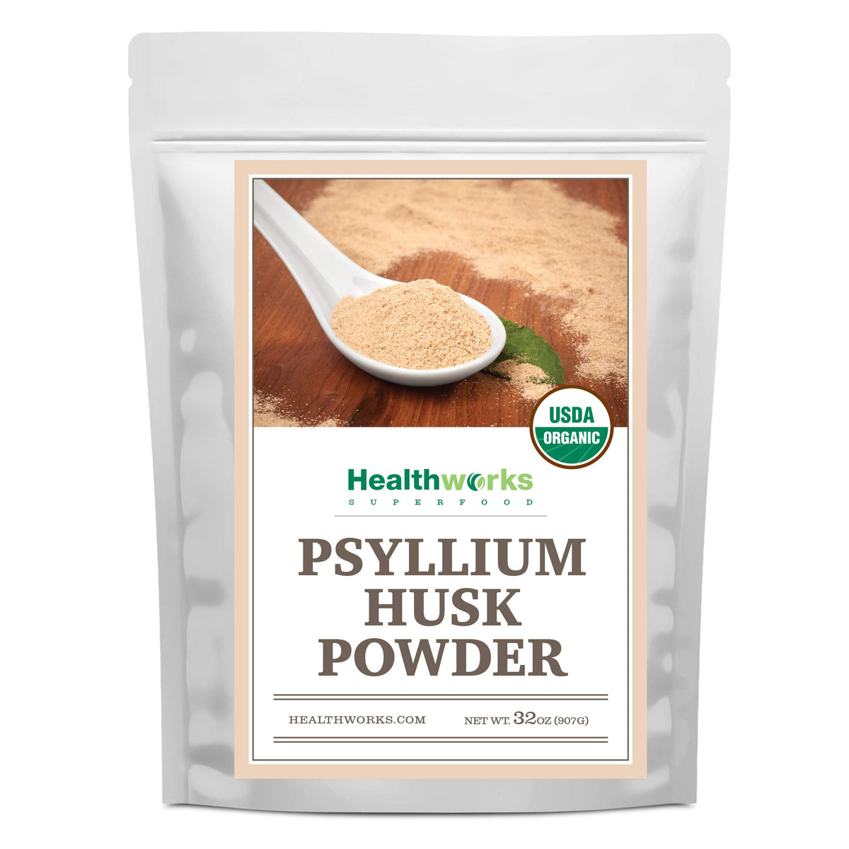 Healthworks Superfoods Organic Psyllium Husk Powder 907g front view