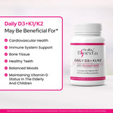 Healthy Bones Co. Daily D3+K1/K2 Supplement side view