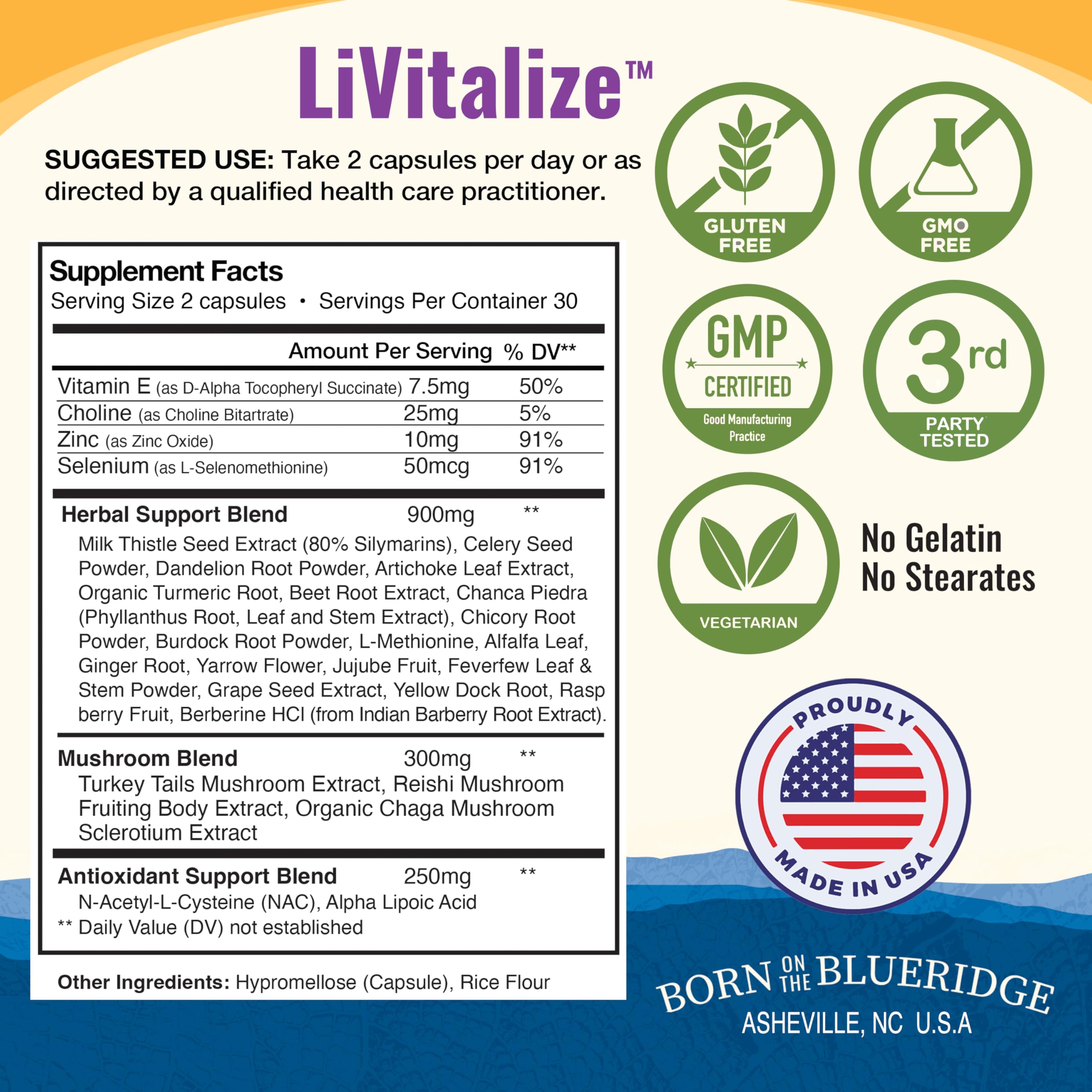 Healthy by Nature LiVitalize Milk Thistle capsules with a measuring spoon