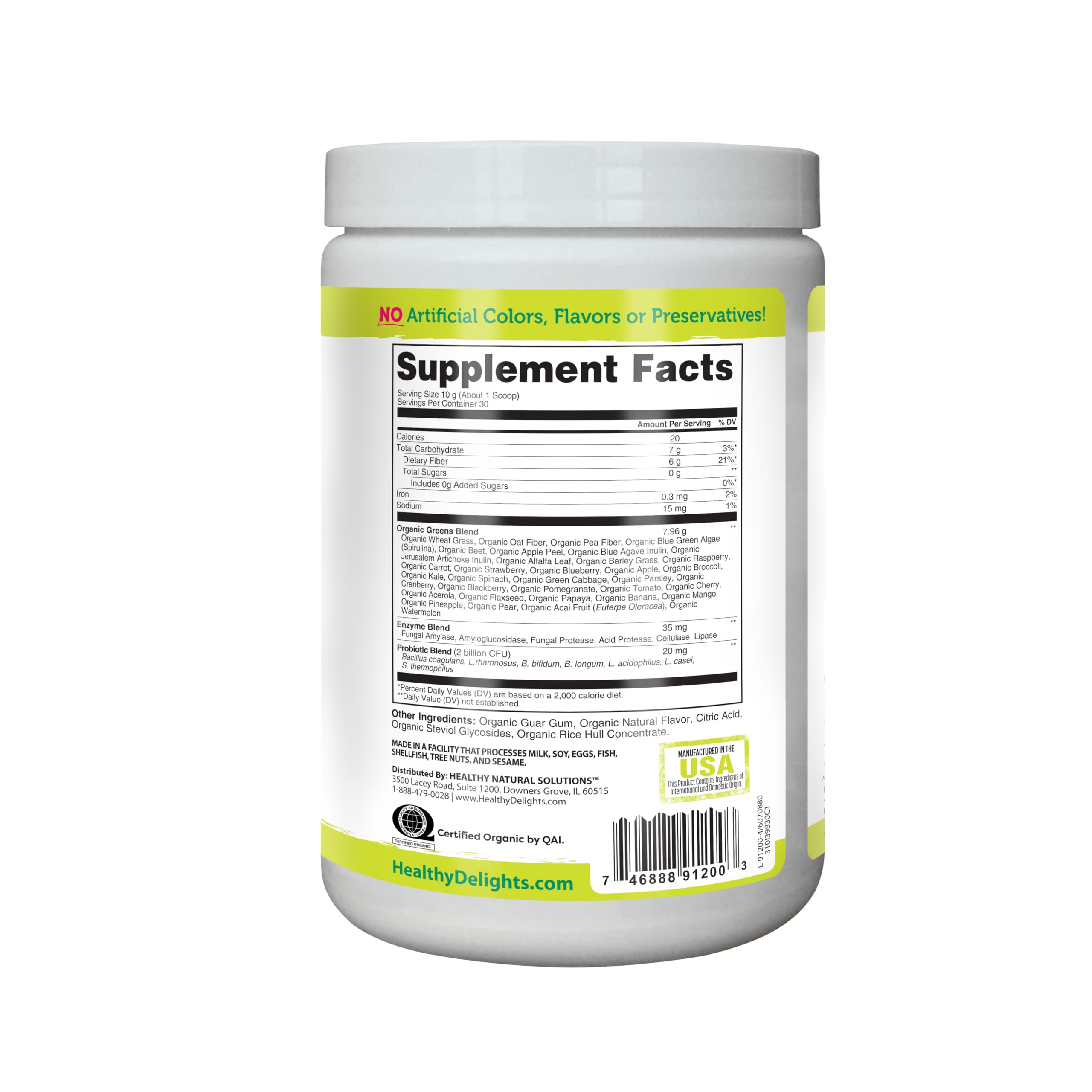 Healthy Delights Organic Greens + Probiotics 386g lifestyle scene
