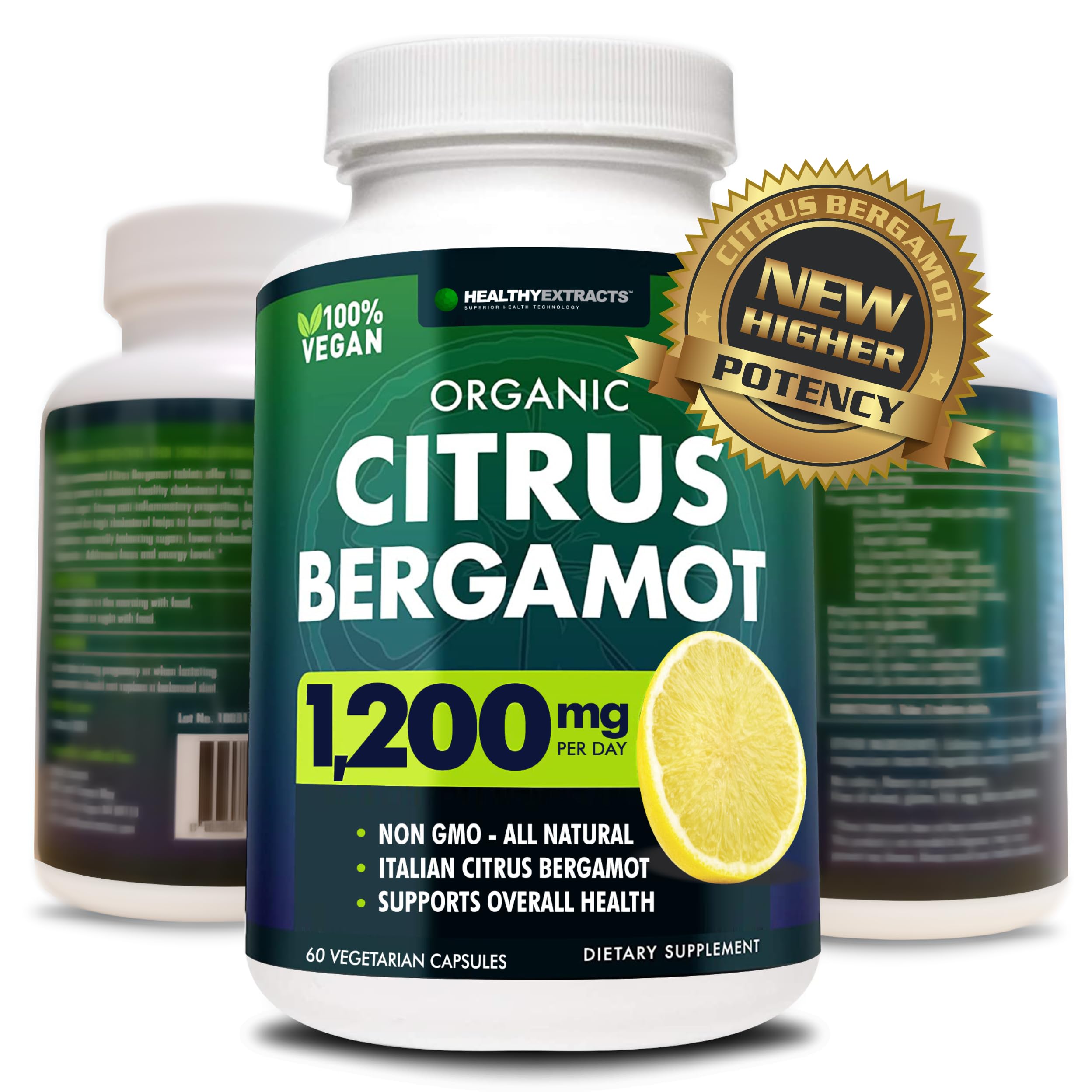 Healthy Extracts Citrus Bergamot Capsules front view with packaging